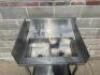 DESCRIPTION: 26" X 30" TWO WELL ALL STAINLESS SINK W/ SIDE AND BACK SPLASH. ADDITIONAL INFORMATION MISSING (1) FAUCET. SIZE 26 "X 30" LOCATION: BAY 6 - 3