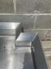 DESCRIPTION: CUSTOM 42" X 24" ALL STAINLESS TABLE W/ 4" BACK SPLASH. SIZE 42" X 24" LOCATION: BAY 6 QTY: 1 - 4