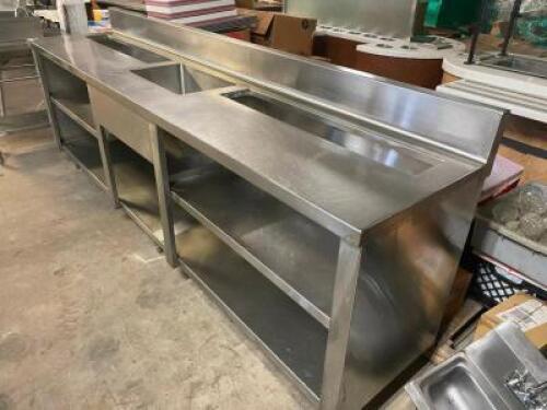 DESCRIPTION: 9' X 2' ALL STAINLESS PLATE CABINET W/ BACK SPLASH ADDITIONAL INFORMATION ALL STAINLESS SIZE 9' X 2' LOCATION: BAY 6 QTY: 1