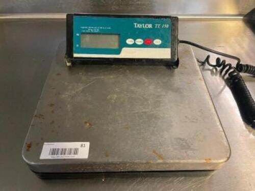 DESCRIPTION: TAYLOR TE150 150 LB. DIGITAL PORTION SCALE BRAND / MODEL: TAYLOR TE150 LOCATION: BAY 6 QTY: 1