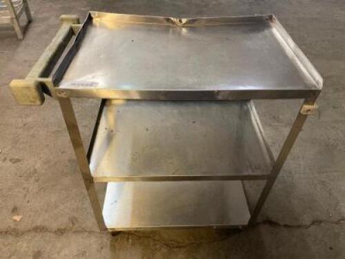 DESCRIPTION: THREE TIER STAINLESS UTILITY CART LOCATION: BAY 6 QTY: 1