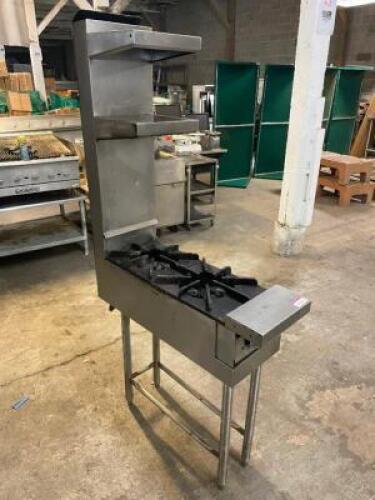 DESCRIPTION: TWO BURNER GAS RANGE W/ TWO TIER OVER SHELF. ADDITIONAL INFORMATION NATURAL GAS LOCATION: BAY 6 QTY: 1