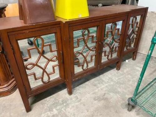 DESCRIPTION: 72" FOUR DOOR CHINA BUFFET W/ MIRRORED DOORS. SIZE 72" LOCATION: BAY 6 QTY: 1