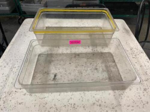 DESCRIPTION: (2) ASSORTED FULL SIZE PLASTIC INSERTS SIZE 2" AND 4" DEEP LOCATION: BAY 6 THIS LOT IS: SOLD BY THE PIECE QTY: 2