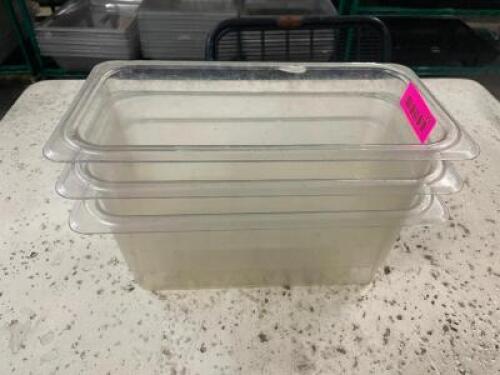 DESCRIPTION: (3) 1/3 SIZE SLOTTED PLASTIC INSERTS SIZE 6" DEEP LOCATION: BAY 6 THIS LOT IS: SOLD BY THE PIECE QTY: 3