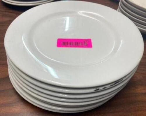 DESCRIPTION: (8) 10" CHINA PLATES SIZE 10" LOCATION: BAY 6 THIS LOT IS: SOLD BY THE PIECE QTY: 8