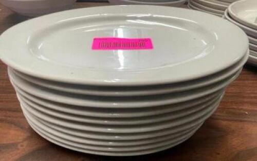 DESCRIPTION: (9) 10" CHINA PLATTERS BRAND / MODEL: BUFFALO F801 D16 SIZE 10" LOCATION: BAY 6 THIS LOT IS: SOLD BY THE PIECE QTY: 9