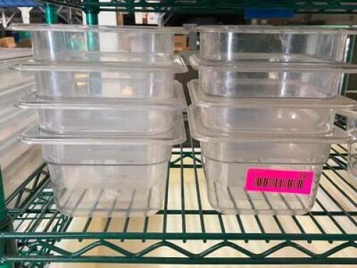 DESCRIPTION: (8) 1/6 SIZE PLASTIC INSERTS. ADDITIONAL INFORMATION 4" DEEP LOCATION: BAY 6 THIS LOT IS: SOLD BY THE PIECE QTY: 8