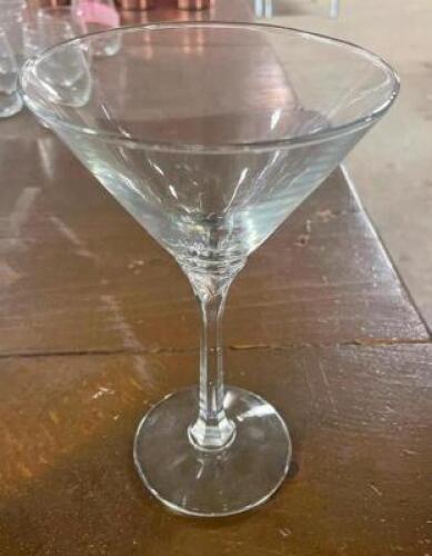 DESCRIPTION: (5) MARTINI GLASSES LOCATION: BAY 6 THIS LOT IS: SOLD BY THE PIECE QTY: 5