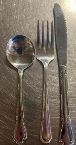 DESCRIPTION: (48) SETS OF STAINLESS SILVERWARE. ADDITIONAL INFORMATION SOLD BY THE SET LOCATION: BAY 6 QTY: 48