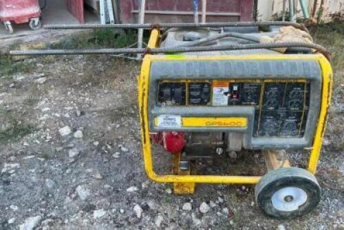 DESCRIPTION: HONDA GX340 ENGINE 5600 WATT GENEREATOR BRAND/MODEL: WACKER NEUSON GP5600 LOCATION: SPACE CENTER QTY: 1