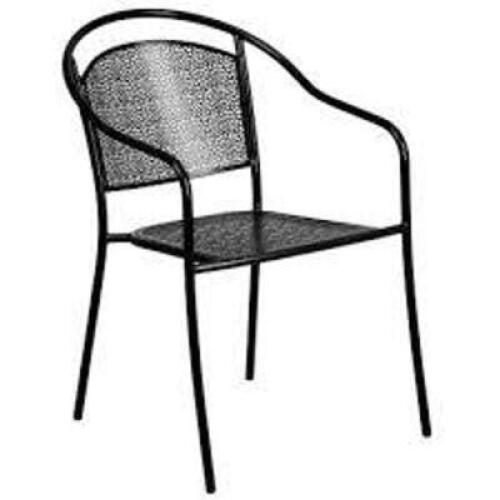 DESCRIPTION: (4) PATIO ROUNDED BACK ARMCHAIRS BRAND/MODEL: FLASH FURNITURE INFORMATION: BLACK RETAIL$: $150.00 EA QTY: 4