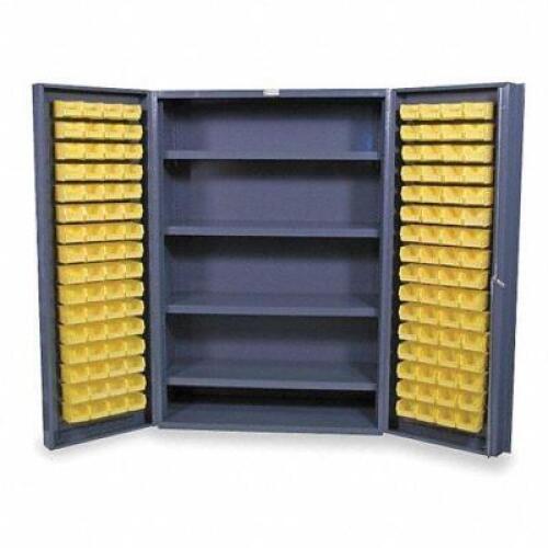 DESCRIPTION: (1) BIN CABINET BRAND/MODEL: DURHAM #STORAGE INFORMATION: YELLOW BINS RETAIL$: $2000.01 EA SIZE: 48" X 24" X 72" QTY: 1