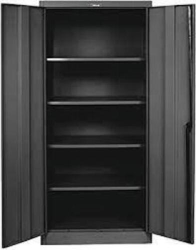 DESCRIPTION: (1) STORAGE CABINET WITH HANDLE AND PADLOCK HOLE BRAND/MODEL: HALLOWELL INFORMATION: GREY, IMAGES ARE FOR ILLUSTRATION PURPOSES ONLY AND