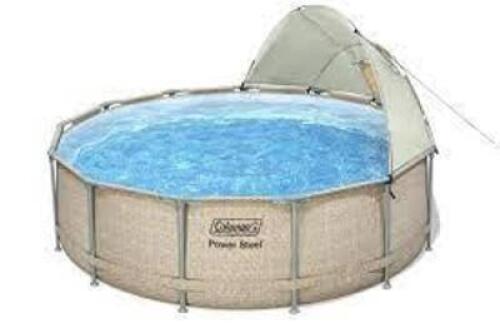 DESCRIPTION: (1) POWER STEEL FRAME ABOVE GROUND POOL BRAND/MODEL: COLEMAN INFORMATION: OVAL RETAIL$: $324.00 EA SIZE: 13' X 42" QTY: 1