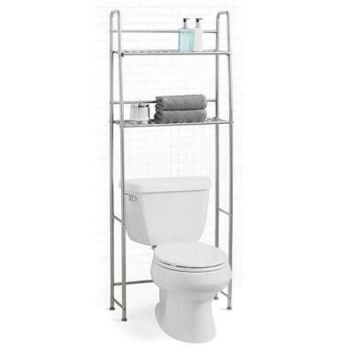 DESCRIPTION: (1) OVER THE TOILET BATHROOM SAVER BRAND/MODEL: HOME BASICS INFORMATION: SILVER RETAIL$: $54.48 EA SIZE: 3 TIER QTY: 1