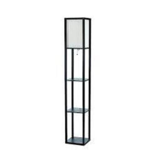 DESCRIPTION: (1) FLOOR LAMP SHELF BRAND/MODEL: SIMPLE DESIGNS #LF1014-BLK INFORMATION: BLACK RETAIL$: $54.45 EA QTY: 1