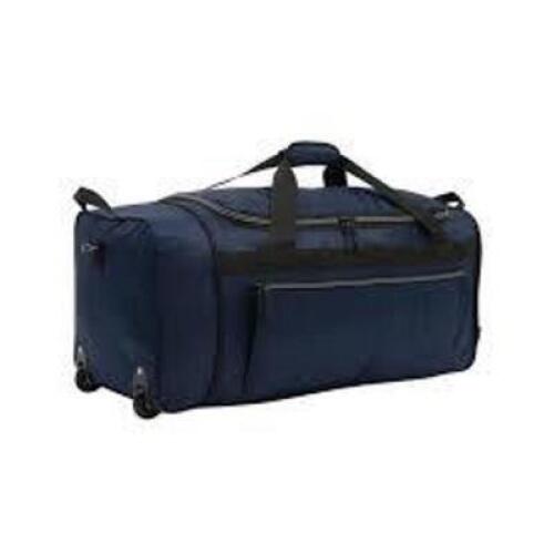 DESCRIPTION: (1) ROLLING COLLAPSIBLE DUFFEL BAG BRAND/MODEL: PROTEGE INFORMATION: NAVY BLUE RETAIL$: $20.00 EA SIZE: 28" QTY: 1