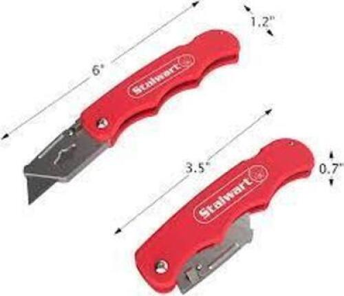 DESCRIPTION: (2) PACKS OF (3) UTILITY KNIVES WITH BLADES BRAND/MODEL: STALWART INFORMATION: RED RETAIL$: $25.95 PER 3 PACK QTY: 2