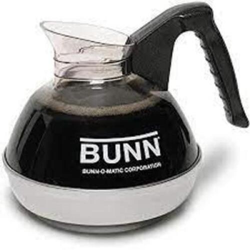 DESCRIPTION: (1) POUR OVER DECANTER BRAND/MODEL: BUNN #12H097 INFORMATION: GLASS AND SILVER RETAIL$: $47.86 EA SIZE: 64 OZ QTY: 1