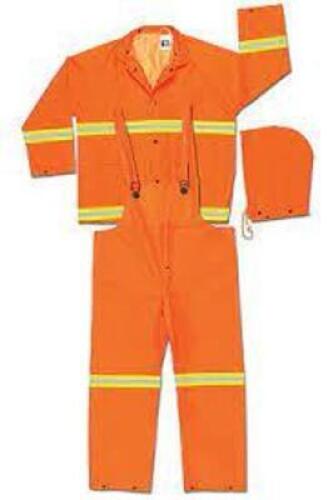 DESCRIPTION: (5) PVC ORANGE RAIN SUIT BRAND/MODEL: MCR SAFETY #2013RM INFORMATION: ORANGE IMAGES ARE FOR ILLUSTRATION PURPOSES ONLY AND MAY NOT BE AN