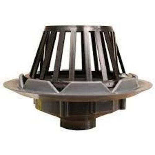 DESCRIPTION: (2) PVC ROOF DRAIN WITH PLASTIC DOME BRAND/MODEL: JONES STEPHENS #R18015 INFORMATION: BLACK RETAIL$: $60.00 EA SIZE: 4" QTY: 2