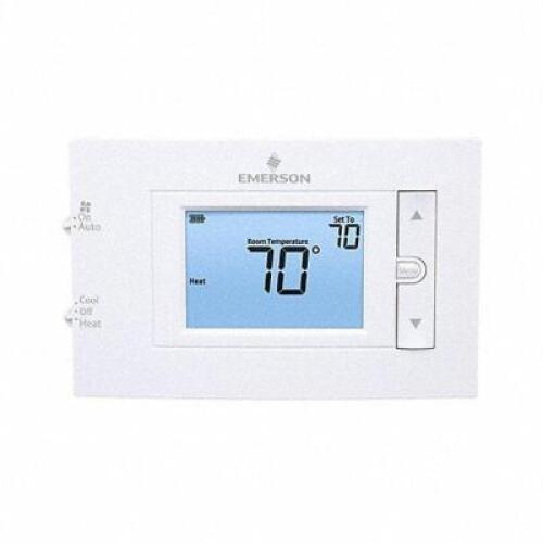 DESCRIPTION: (3) LOW VOLTAGE THERMOSTAT BRAND/MODEL: EMERSON #42PD11 RETAIL$: $71.79 EA SIZE: Heat or Cool, Manual, Cool-Heat-Off, Auto-On, Horizontal