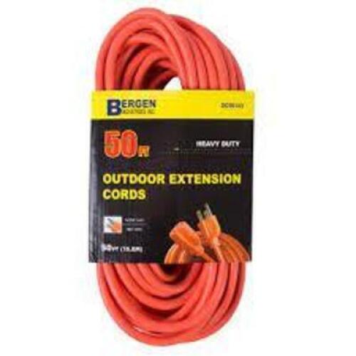 DESCRIPTION: (2) EXTENSION CORD BRAND/MODEL: BERGEN #OC50143 INFORMATION: ORANGE RETAIL$: $36.73 EA SIZE: 50 FT QTY: 2