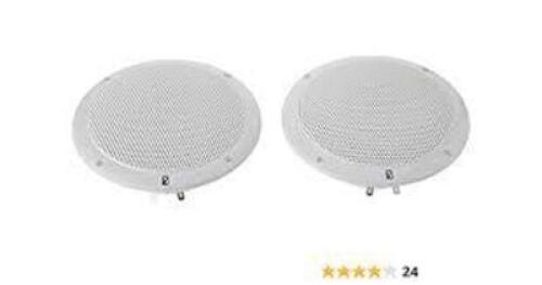DESCRIPTION: (1) SET OF (2)&nbsp;INTEGRAL GRILL MARINE SPEAKERSBRAND/MODEL: PLY PLANAR #NA-4056INFORMATION: WHITE, 2-WAYRETAIL$: $70.00 EASIZE: 6" 80 WATTS PER PAIRQTY: 1