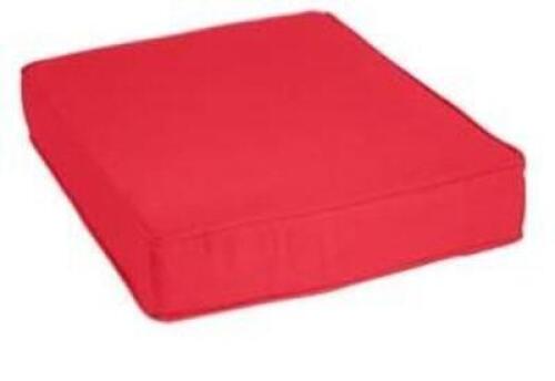 DESCRIPTION: (4) OUTDOOR CUSHIONS BRAND/MODEL: CLASSIC ACCESSORIES INFORMATION: RED RETAIL$: $100.00 TOTAL SIZE: 25X25 QTY: 4
