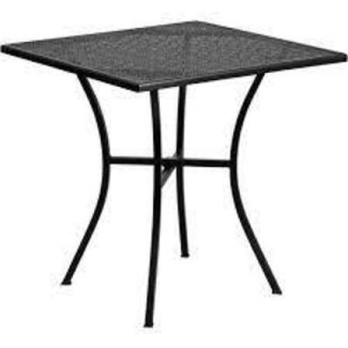 DESCRIPTION: (2) STEEL PATIO TABLE BRAND/MODEL: FLASH FURNITURE #187J60 INFORMATION: BLACK RETAIL$: $138.73 EA SIZE: 35.5X35.5X28.25 QTY: 2