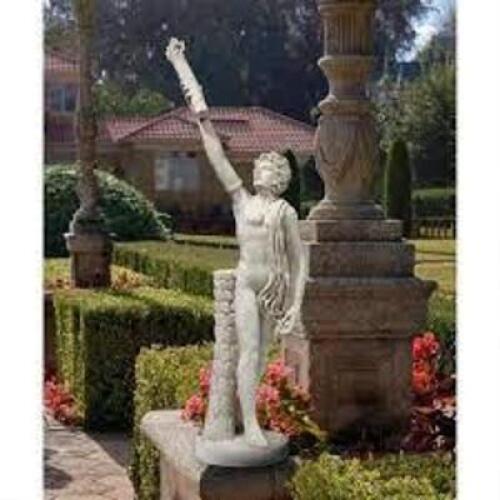 DESCRIPTION: (1) TORCHBEARER STATUE BRAND/MODEL: DESIGN TOSCANO #KY47172 RETAIL$: 215.34 SIZE: 15 IN QTY: 1