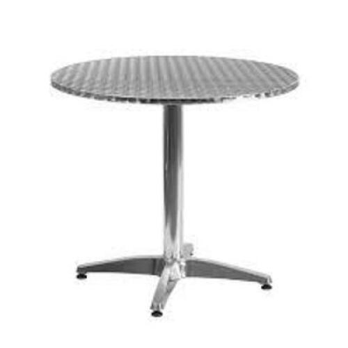 DESCRIPTION: (1) INDOOR OUTDOOR TABLE WITH BASE BRAND/MODEL: FLASH FURNITURE #TLH-052-3-GG INFORMATION: ALUMINUM RETAIL$: $113.59 EA SIZE: 31.5 EA QTY
