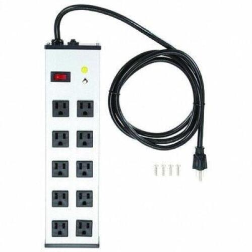 DESCRIPTION: (1) OUTLET STRIP BRAND/MODEL: POWER FIRST #52NY34 RETAIL$: $60.74 EA SIZE: 10 OUTLETS 6 FT CORD 15A MAX QTY: 1