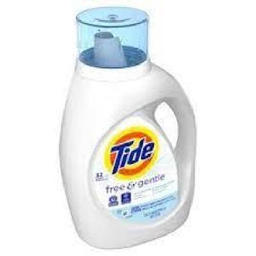DESCRIPTION: (2) LAUNDRY DETERGENT BRAND/MODEL: TIDE FREE AND GENTLE RETAIL$: $6.00 EA SIZE: 1.36L QTY: 2
