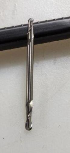DESCRIPTION: (2) SOLID CARBIDEDOUBLE ENDBALL END MILL BRAND/MODEL: HERTEL 88249297 RETAIL$: 28.85 SIZE: 1/8" 3/8" LOC QTY: 2