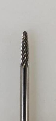 DESCRIPTION: (1) SOLID CARBIDE SINGLE CUT TREE W/ RADIUS BURR BRAND/MODEL: ATRAX RETAIL$: 14 SIZE: 1/8" QTY: 1