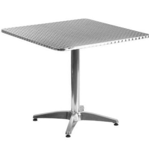 DESCRIPTION: (1) SQUARE ALUMINUM TABLE BRAND/MODEL: FLASH FURNITURE/TLH-035-3-GG INFORMATION: INDOOR/OUTDOOR, MISSING POLE, SEE INSPECTION RETAIL$: $1