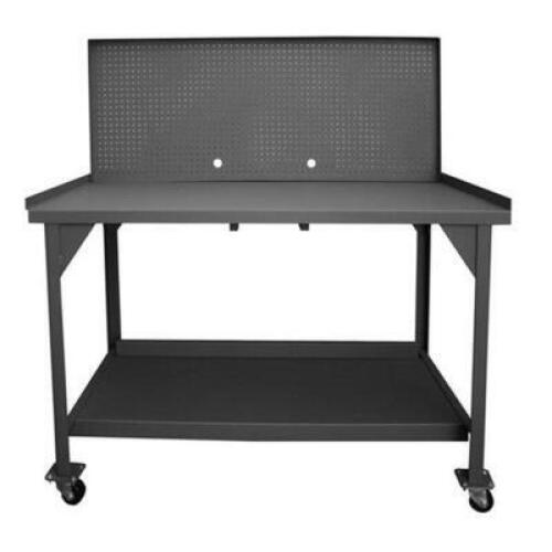 DESCRIPTION: (1) MOBILE WORKBENCH BRAND/MODEL: DURHAM MFG INFORMATION: W/PEG BOARD, 4000LB CAPACITY RETAIL$: $925.01 SIZE: 60" X 30" X 62 1/2" QTY: 1