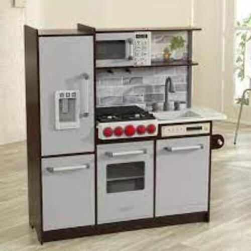 DESCRIPTION: (1) UPTOWN ELITE ESPRESSO PLAY KITCHEN BRAND/MODEL: KIDKRAFT #53426 RETAIL$: $219.99 EA QTY: 1