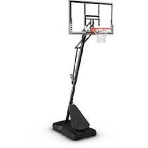DESCRIPTION: (1) PORTABLE BASKETBALL HOOP BRAND/MODEL: SPALDING RETAIL$: $349.99 EA SIZE: 54" QTY: 1
