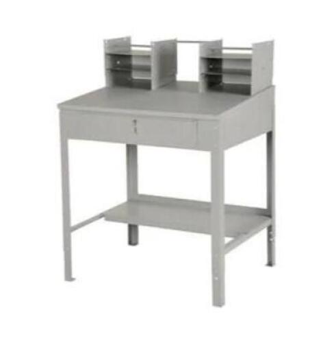 DESCRIPTION: (1) SHOP DESK OPEN BRAND/MODEL: VESTIL #SHOP-DO INFORMATION: GRAY RETAIL$: $412.99 EA SIZE: 28" X 24" X 3.5" QTY: 1