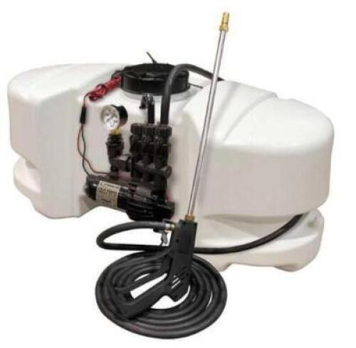 DESCRIPTION (1) FIMCO MANIFOLD SPOT SPRAYER BRAND/MODEL LG-25-SM ADDITIONAL INFORMATION POLYETHYLENE TANK/FLOW RATE: 2.1 GPM/PSI: 60/RETAILS AT $169.9
