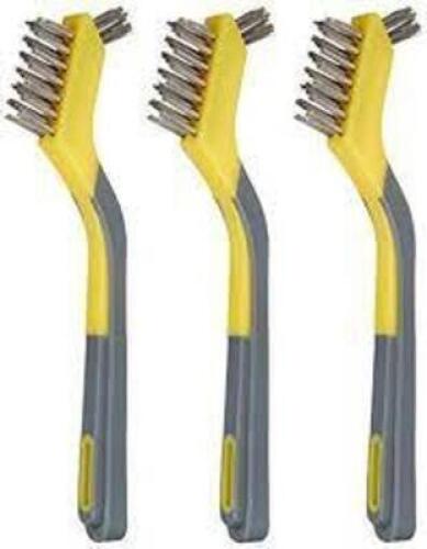 DESCRIPTION: (5) PACKS OF (3) STAINLESS BRISTLE BRUSHES BRAND/MODEL: ALLWAY INFORMATION: YELLOW AND GRAY RETAIL$: $10.00 EA QTY: 5