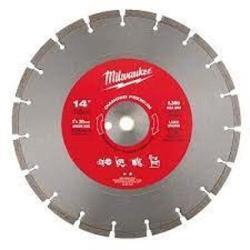 DESCRIPTION: (1) DIAMOND PREMIUM SEGMENTED BLADE BRAND/MODEL: MILWAUKEE #56KY67 RETAIL$: $121.13 EA SIZE: 14" QTY: 1