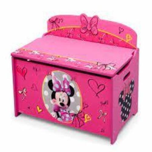 DESCRIPTION: (1) DELUXE TOY BOX BRAND/MODEL: DELTA CHILDREN INFORMATION: MINNIE RETAIL$: $54.99 EA SIZE: 23.5�W x 14.25�D x 20.5�H QTY: 1