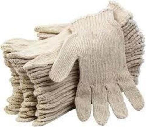 DESCRIPTION: (5) PACKS OF (12) PAIRS OF INDUSTRIAL WORK GLOVES INFORMATION: WHITE WITH YELLOW RETAIL$: $13.95 PER PACK SIZE: S QTY: 5