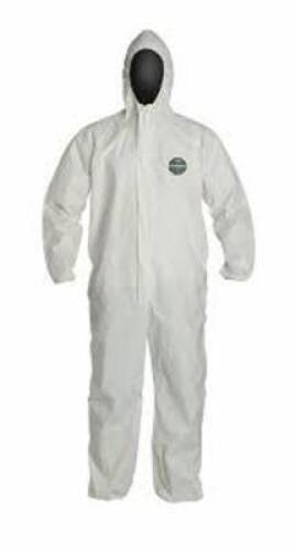 DESCRIPTION: (1) PACK OF (25) DISPOSABLE COVERALLS BRAND/MODEL: DUPONT/NG127SWH5X0025NP INFORMATION: HOODED/WHITE RETAIL$: 217.93 PER PK OF 25 SIZE: 5