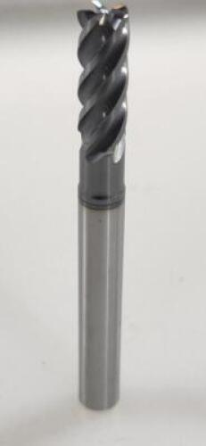 DESCRIPTION: (3) SOLID CARBIDE CORNER RADIUS END MILL BRAND/MODEL: SANDVICK COROMANT RETAIL$: 99.7 SIZE: 6.35mm DIA 0.004" CHAMFER WIDTH QTY: 3