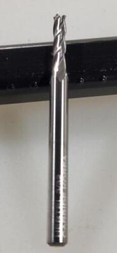 DESCRIPTION: (4) SOLID CARBIDE SQ END MILL BRAND/MODEL: HERTEL 88245972 RETAIL$: $10.71 EA SIZE: 3/32", 3/8" LOC 1/8" SD QTY: 4